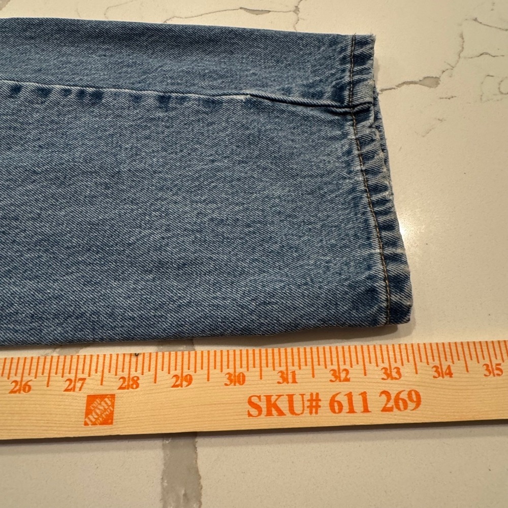 Levis 505 Regular Fit Straight Leg Blue‎ Denim Jeans Mens 34x34 Medium Wash - Picture 6 of 10
